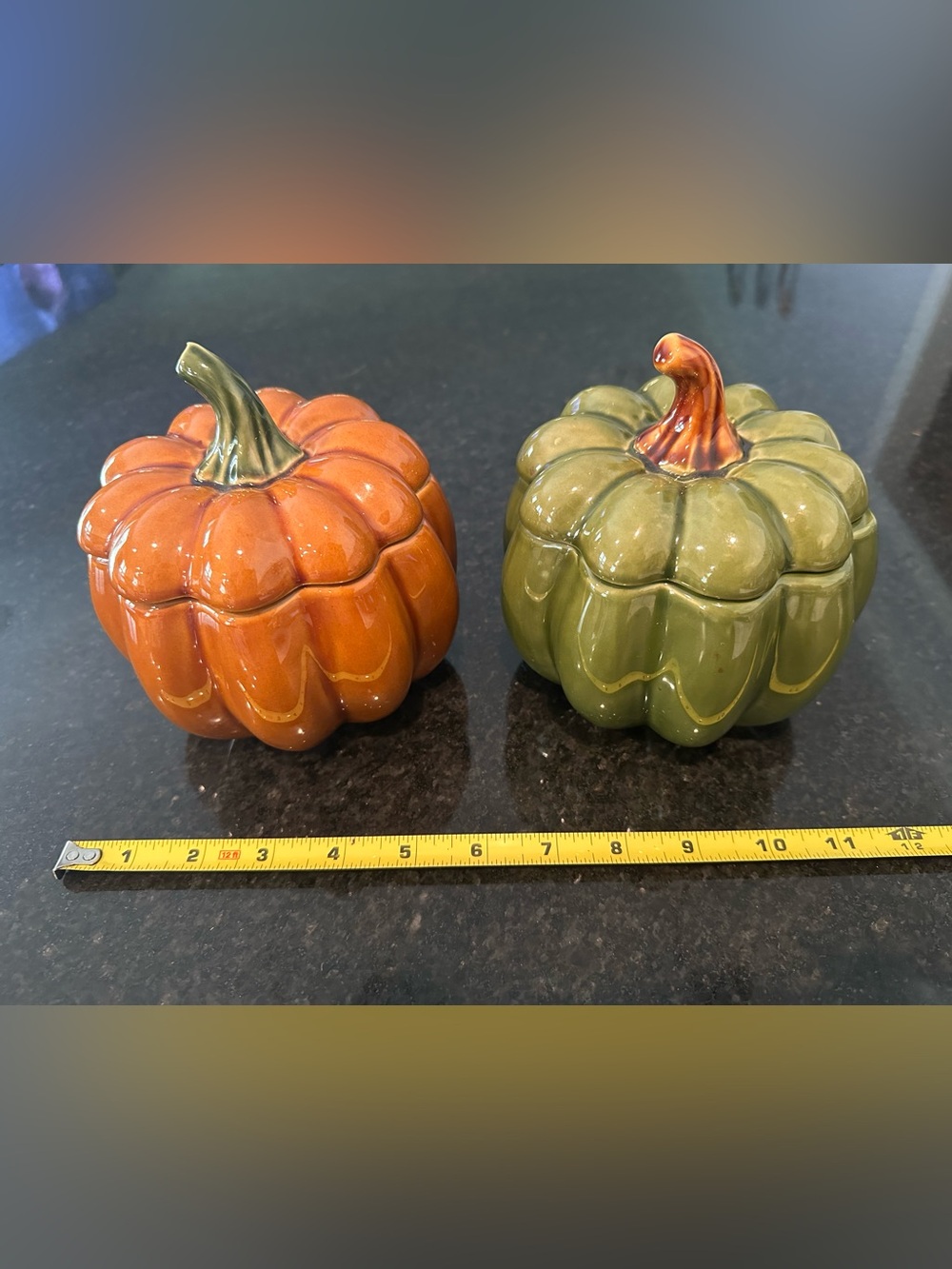 Target Home Fall Harvest Ceramic Pumpkin Jars Set of 2 Lidded Stonewear